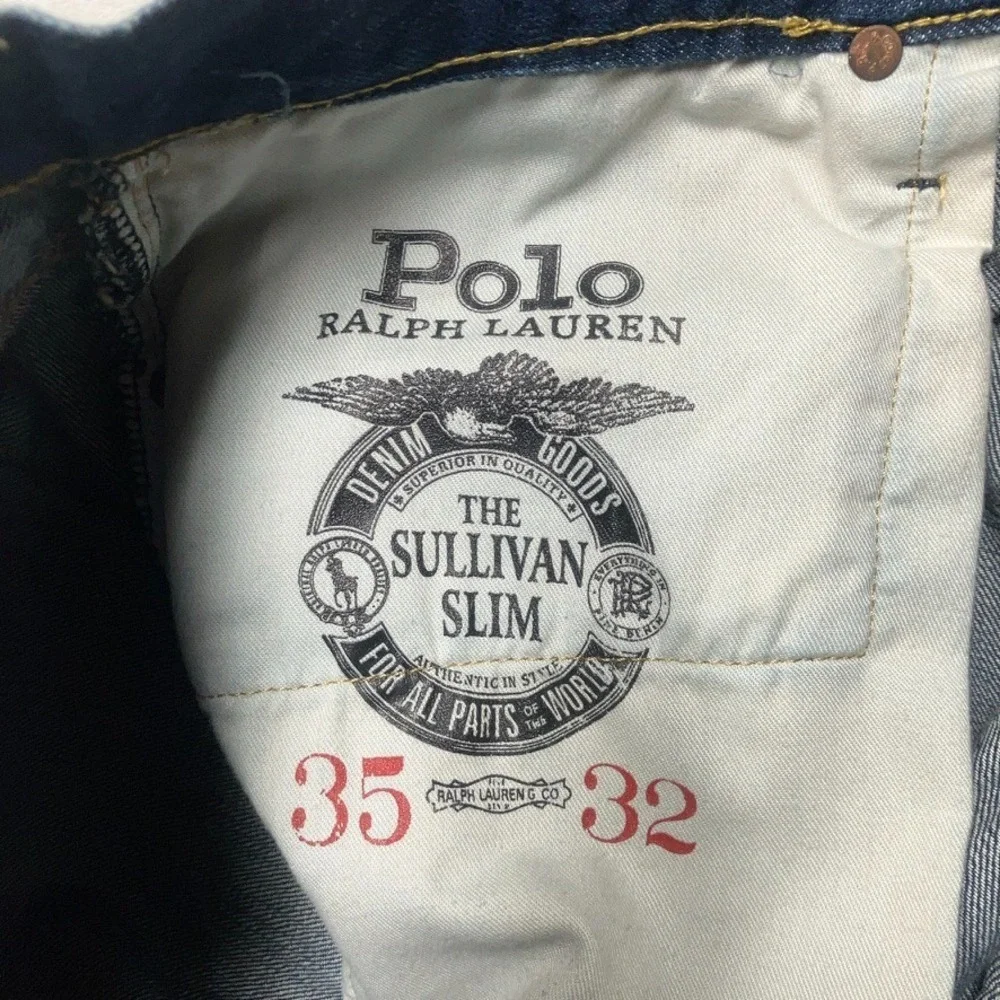 Polo Ralph Lauren Jeans Men 35x32 (Fit 34x31) Blue Sullivan Slim Stretch Preppy